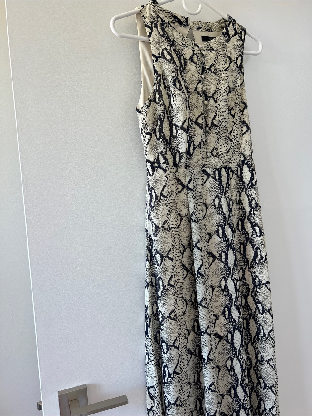 Ark & Co Black and White Snake-Print Sleeveless Maxi